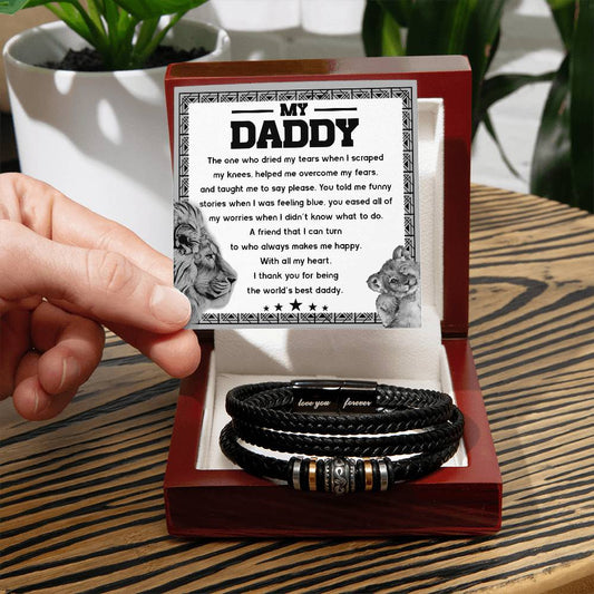 Dad-Makes Me Happy-Bracelet Men's "Love You Forever" Bracelet