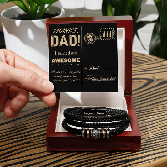 Dad-Kind Of Awesome-Bracelet Men's "Love You Forever" Bracelet