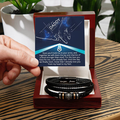 Daddy-Stronger Than Steel-Bracelet Men's "Love You Forever" Bracelet