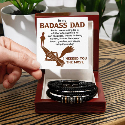 Dad-His Own Happiness-Bracelet Men's "Love You Forever" Bracelet