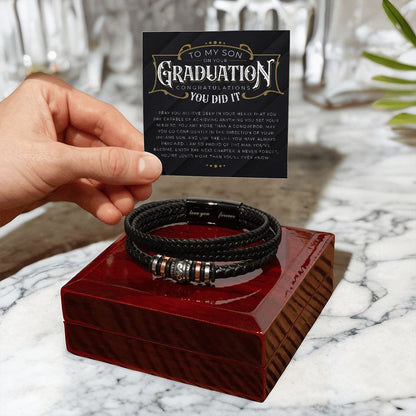To My Son - You Did it Men's "Love You Forever" Bracelet