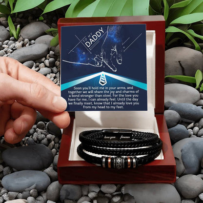 Daddy-Stronger Than Steel-Bracelet Men's "Love You Forever" Bracelet