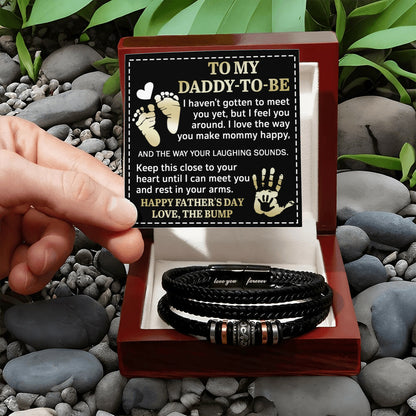Mens Leather Bracelet to My Daddy-To-Be
