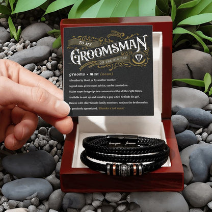 To My Groomsman - Thank You Men's "Love You Forever" Bracelet