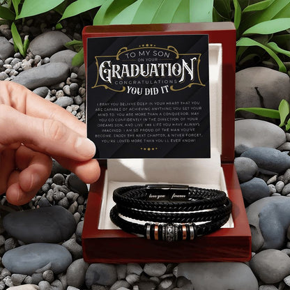 To My Son - You Did it Men's "Love You Forever" Bracelet