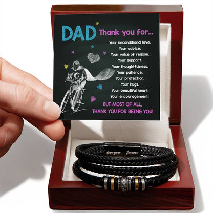 Dad-Thank You For-Bracelet Men's "Love You Forever" Bracelet