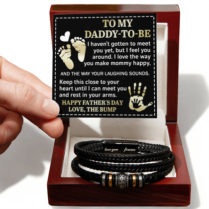 Mens Leather Bracelet to My Daddy-To-Be