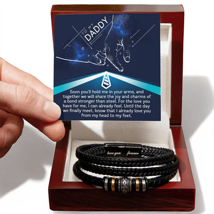 Daddy-Stronger Than Steel-Bracelet Men's "Love You Forever" Bracelet