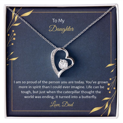 To My Daughter - I am so pround of the person you are today | Love Heart Necklace