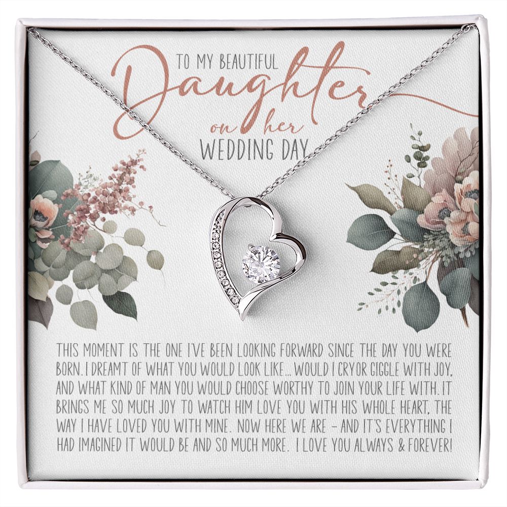 To My Beautiful Daughter on your Wedding Day | Love Heart Necklace
