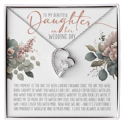 To My Beautiful Daughter on your Wedding Day | Love Heart Necklace