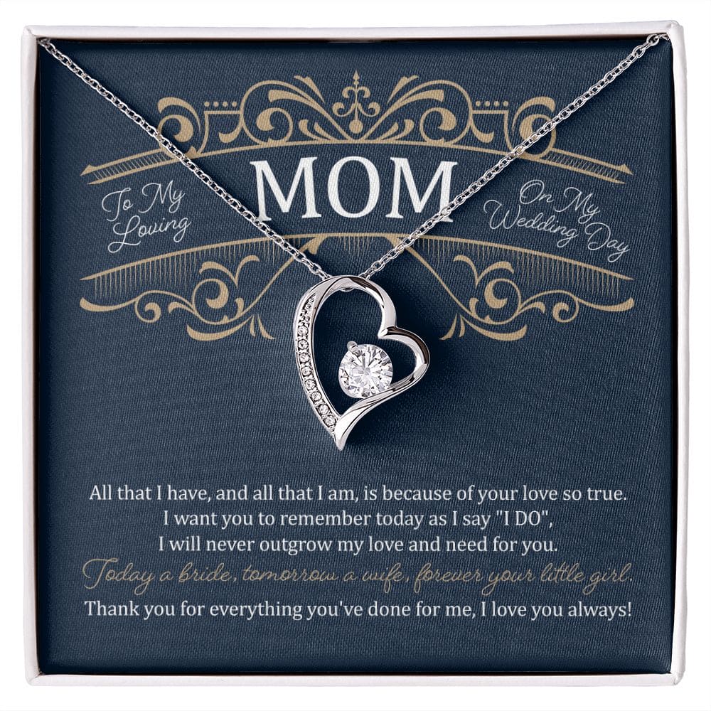 To my loving Mom on my wedding day | Love Heart Necklace