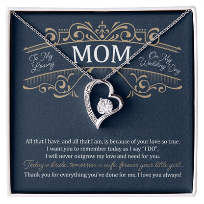 To my loving Mom on my wedding day | Love Heart Necklace
