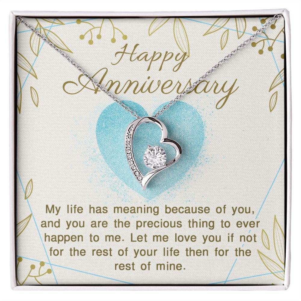 Happy Anniversary, My life has Meaning | Love Heart Necklace