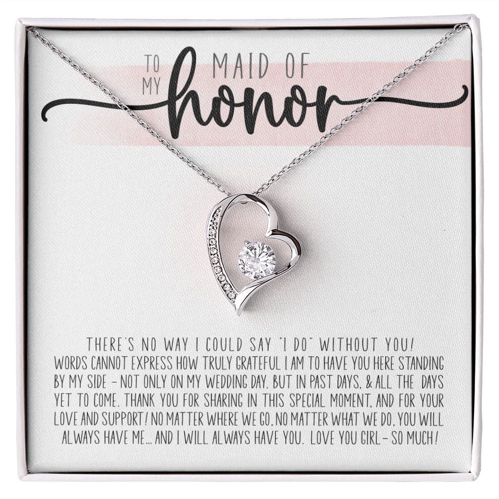 To My Maid of Honor Truly Grateful | Love Heart Necklace