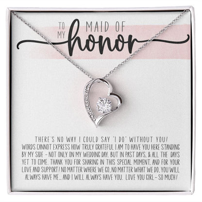 To My Maid of Honor Truly Grateful | Love Heart Necklace