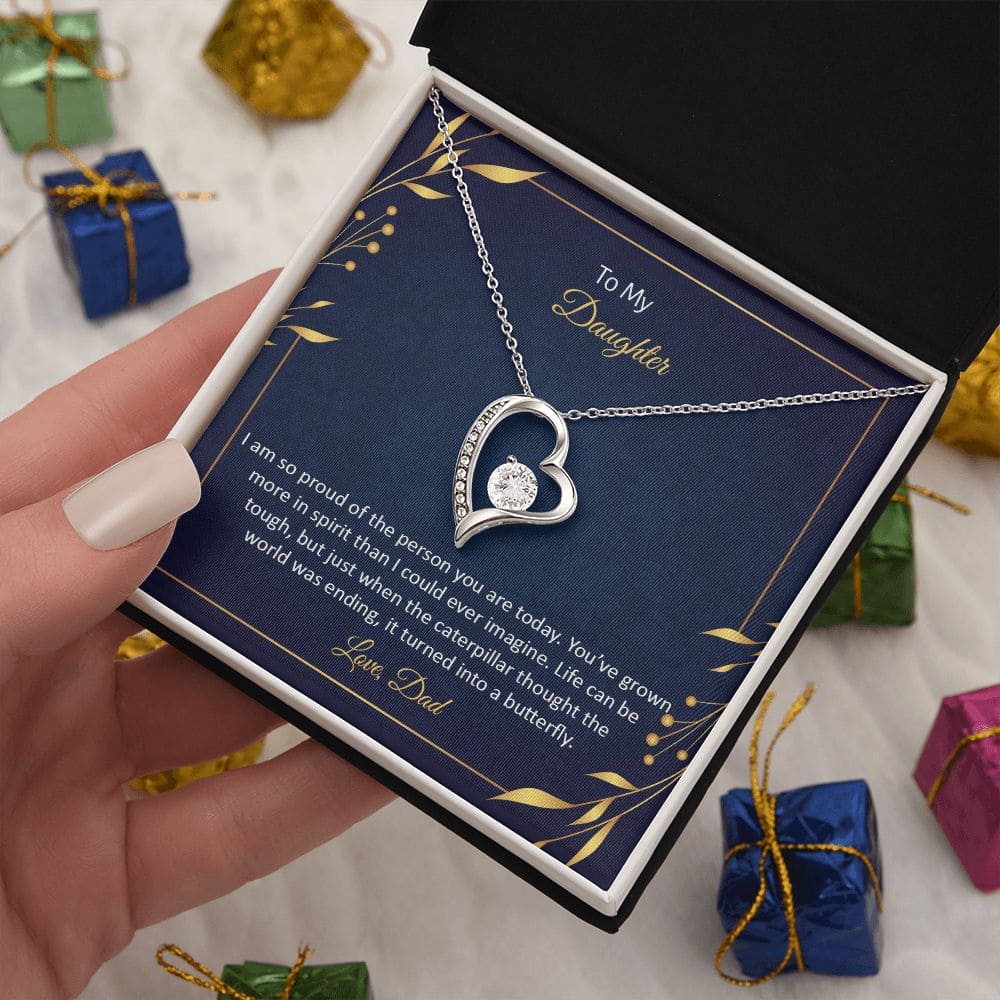 To My Daughter - I am so pround of the person you are today | Love Heart Necklace