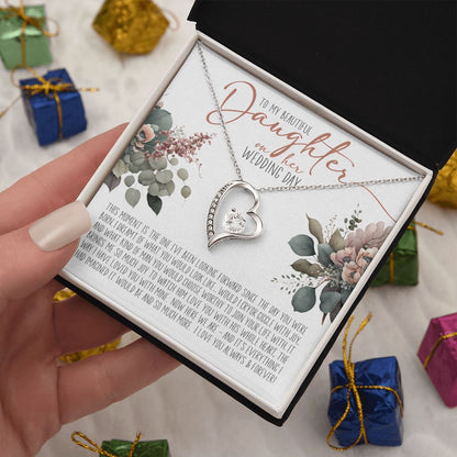 To My Beautiful Daughter on your Wedding Day | Love Heart Necklace