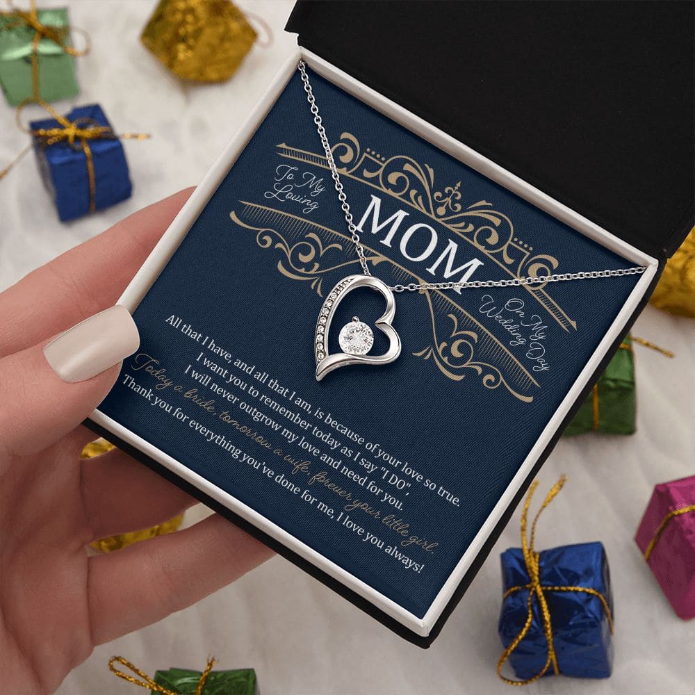 To my loving Mom on my wedding day | Love Heart Necklace