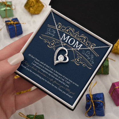 To my loving Mom on my wedding day | Love Heart Necklace