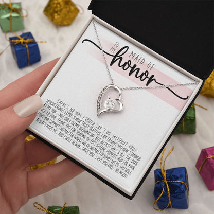 To My Maid of Honor Truly Grateful | Love Heart Necklace