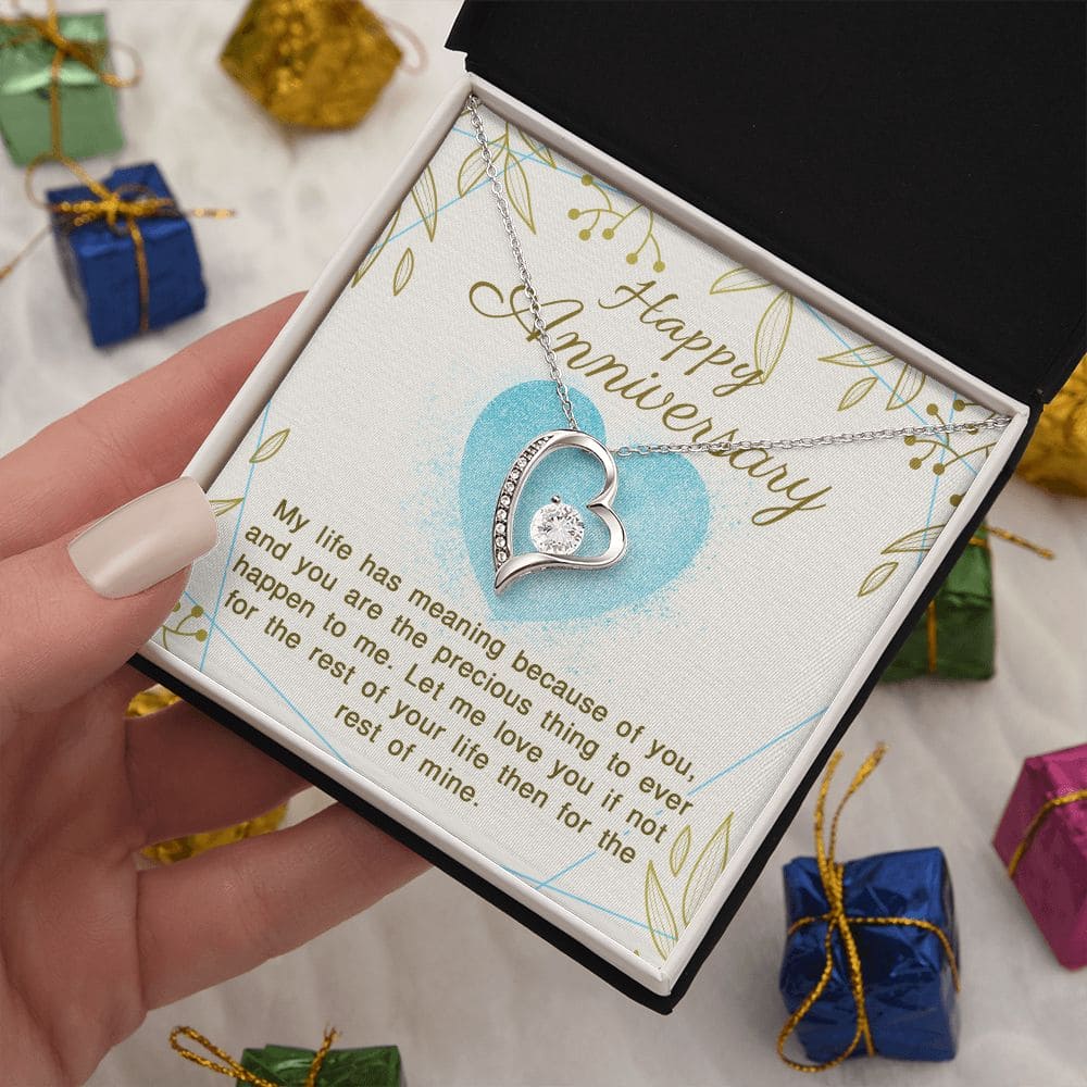 Happy Anniversary, My life has Meaning | Love Heart Necklace
