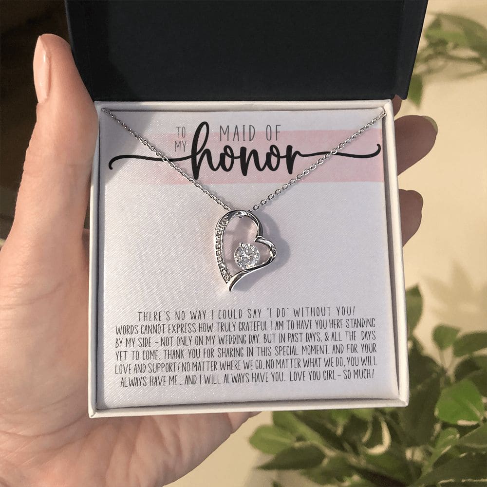 To My Maid of Honor Truly Grateful | Love Heart Necklace