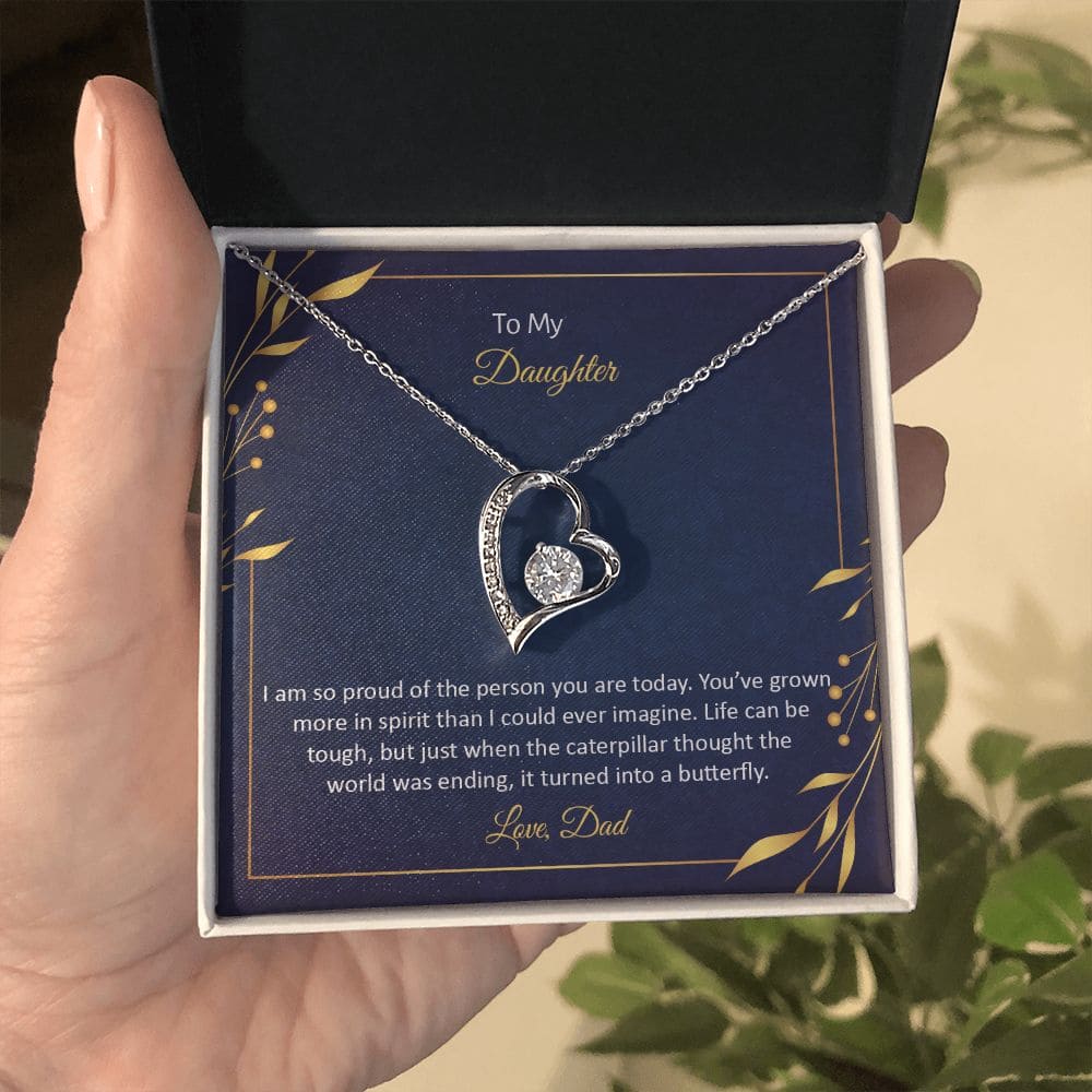 To My Daughter - I am so pround of the person you are today | Love Heart Necklace
