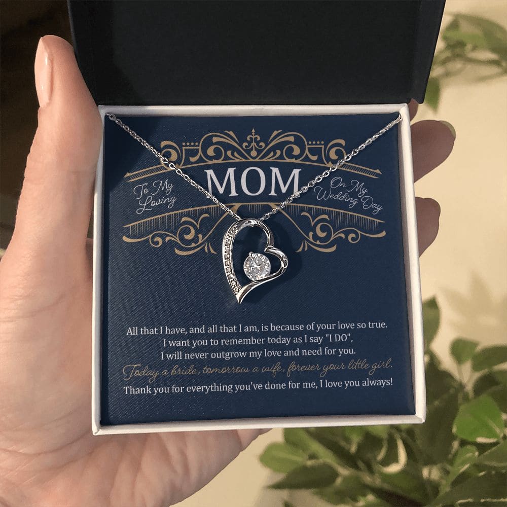To my loving Mom on my wedding day | Love Heart Necklace