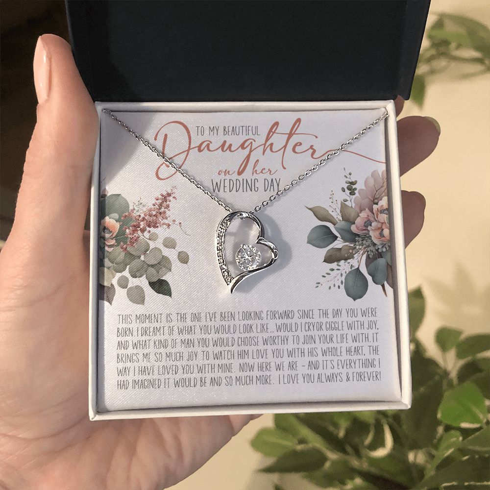 To My Beautiful Daughter on your Wedding Day | Love Heart Necklace