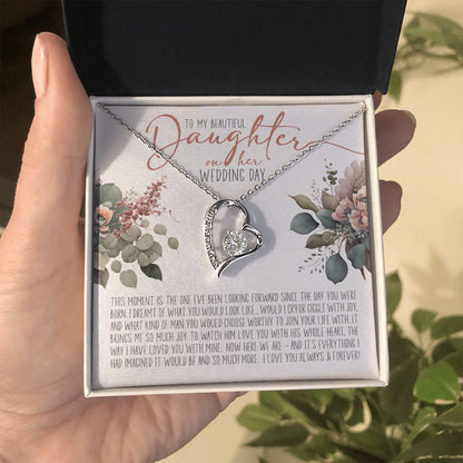 To My Beautiful Daughter on your Wedding Day | Love Heart Necklace