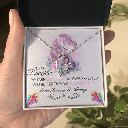 To My daughter Love forever and Always | Love Heart Necklace