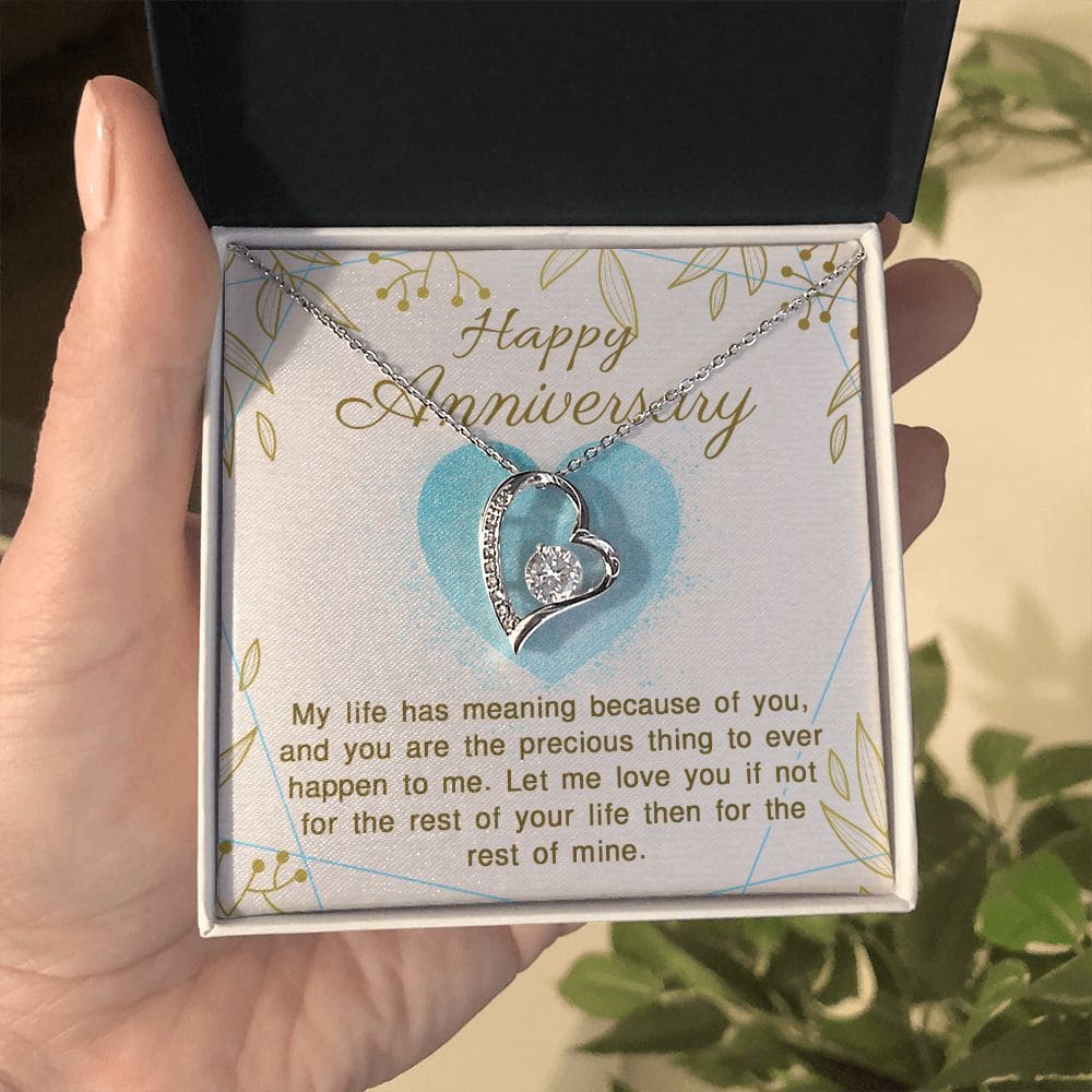 Happy Anniversary, My life has Meaning | Love Heart Necklace