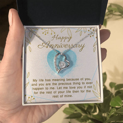 Happy Anniversary, My life has Meaning | Love Heart Necklace