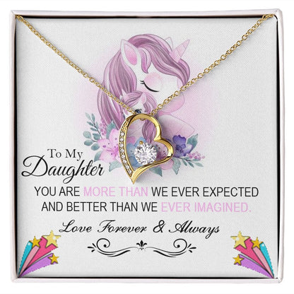 To My daughter Love forever and Always | Love Heart Necklace