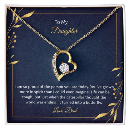 To My Daughter - I am so pround of the person you are today | Love Heart Necklace