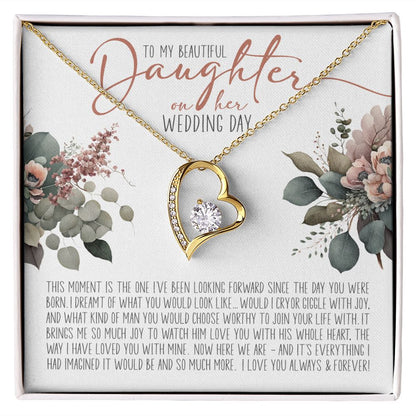 To My Beautiful Daughter on your Wedding Day | Love Heart Necklace