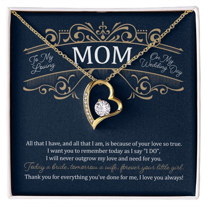 To my loving Mom on my wedding day | Love Heart Necklace