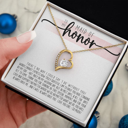 To My Maid of Honor Truly Grateful | Love Heart Necklace