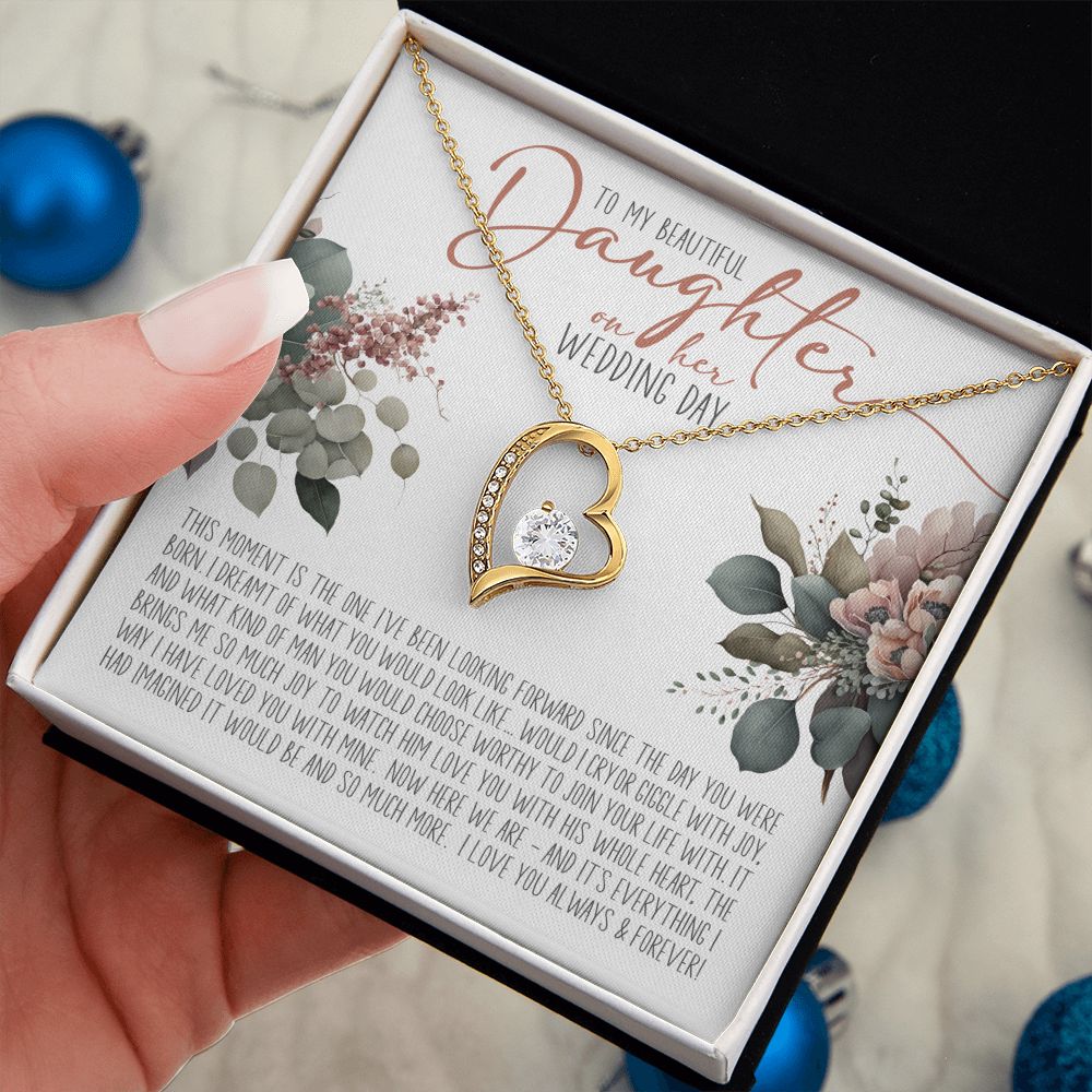 To My Beautiful Daughter on your Wedding Day | Love Heart Necklace