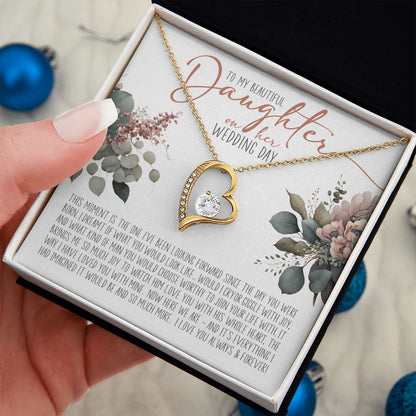 To My Beautiful Daughter on your Wedding Day | Love Heart Necklace