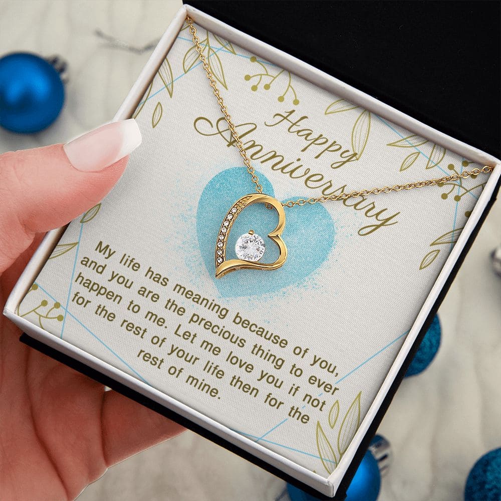 Happy Anniversary, My life has Meaning | Love Heart Necklace