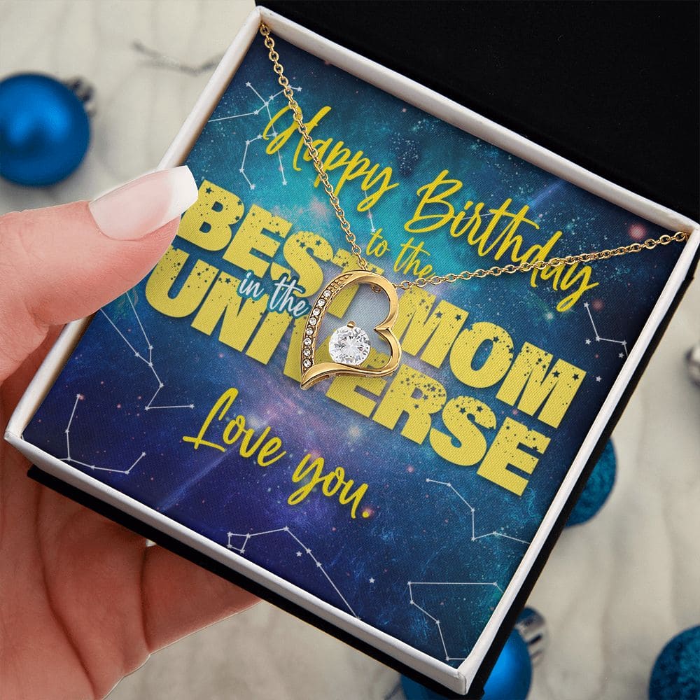 Happy Birthday To my Best Mom | Love Heart Necklace