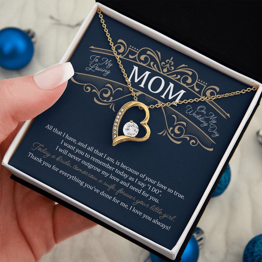 To my loving Mom on my wedding day | Love Heart Necklace