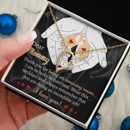 Dear mommy Love Heart Necklace