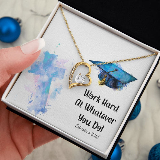 Work hard at whatever you do | Love Heart Necklace