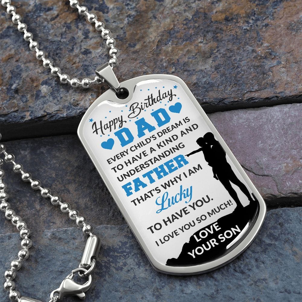 Happy Birthday Dad | Military Chain Dog Tag