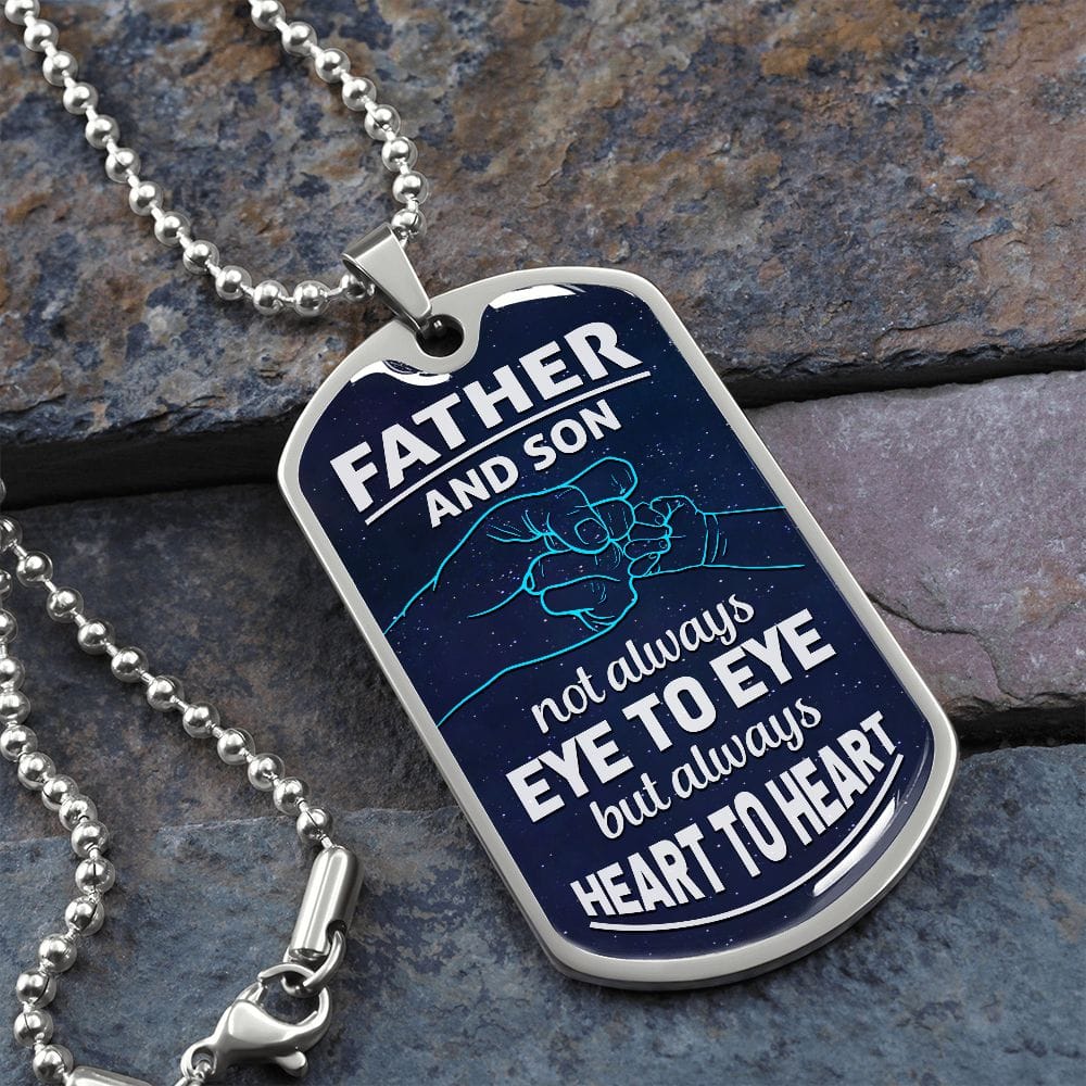 Father and Son Gift | Dog Tag Military Chain style