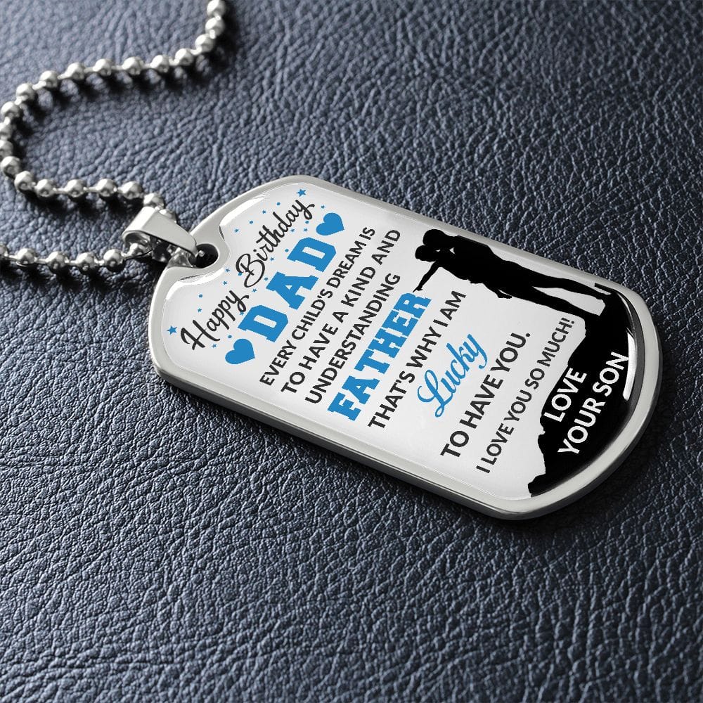 Happy Birthday Dad | Military Chain Dog Tag