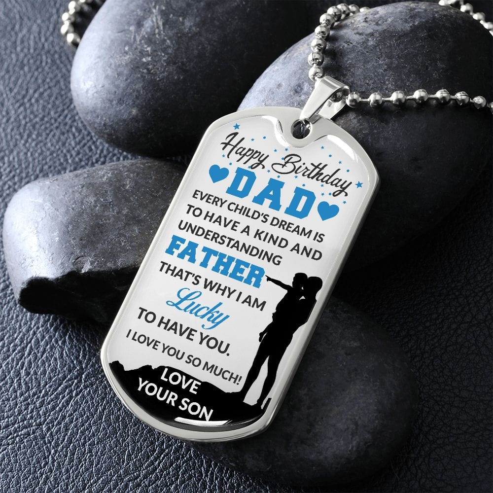 Happy Birthday Dad | Military Chain Dog Tag